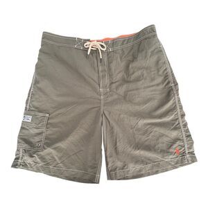 Polo Ralph Lauren Swim Trunks Mens XL Green Orange Drawstring Cargo Pocket
